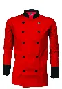 Chef Coat Red With Black Piping