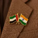 Twin Flag Badge with Pin